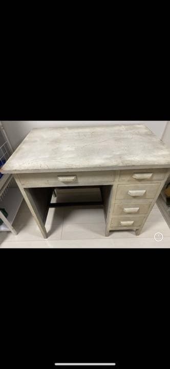 シャビーな机　レトロ　木製　勉強机　学習机　書斎机