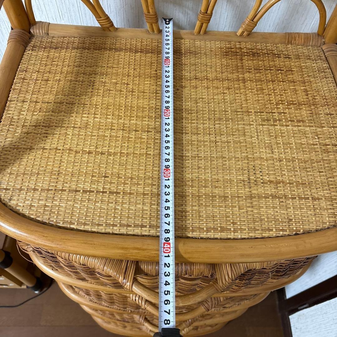 ま*ん様 ナチュラルラタン 4段チェスト