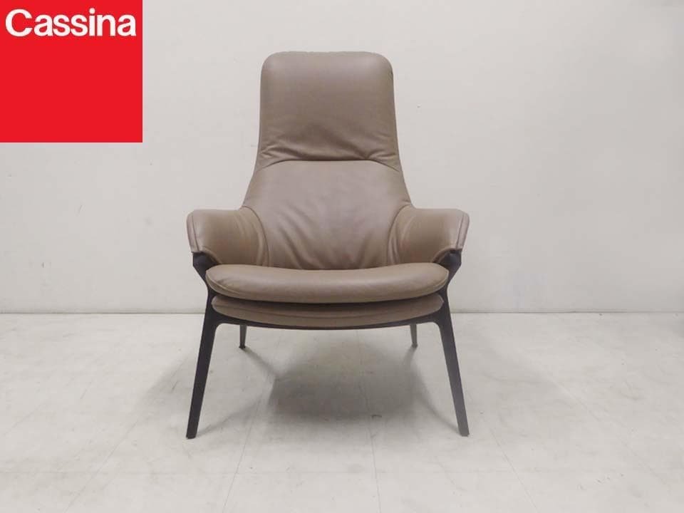 展示品 超美品■Cassina■396 P22 本革 ラウンジチェア